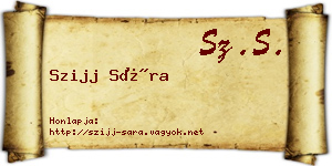 Szijj Sára névjegykártya