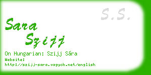 sara szijj business card