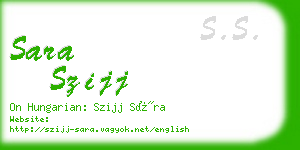 sara szijj business card